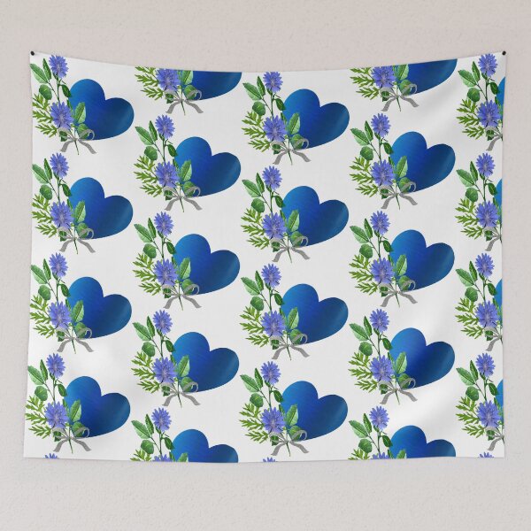 Item preview, Blue flowers and heart designed and sold by aldona.