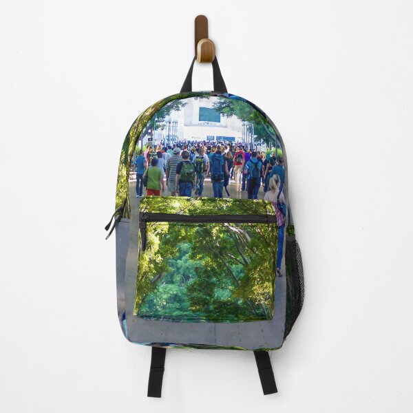 Item preview, Crowds walking through Hyde Park, Sydney | Iconic Tree Lined Walkway, New South Wales, Australia - Street Life Art designed and sold by Ross.A.Campbell.