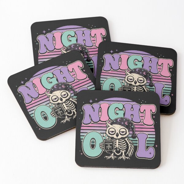 Item preview, Night Owl Skeleton Owl Goth T-Shirt – Caffeine Til Corpse Pastel Gothic Sleepy Owl designed and sold by printedartgoods.