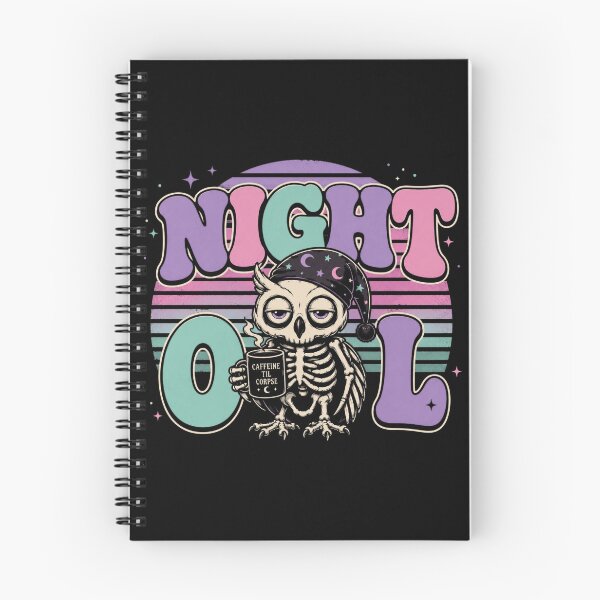 Item preview, Night Owl Skeleton Owl Goth T-Shirt – Caffeine Til Corpse Pastel Gothic Sleepy Owl designed and sold by printedartgoods.