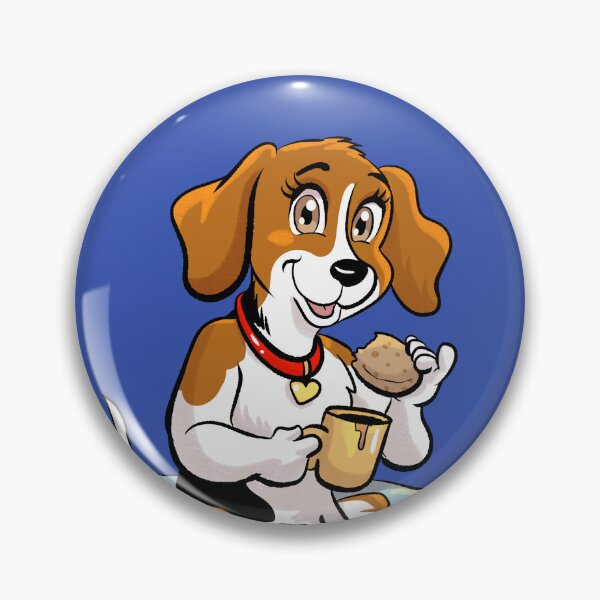 Item preview, Cute Cartoon Beagle Dog Drinking Coffee Team Lou illustration designed and sold by TeamLouOfficial.