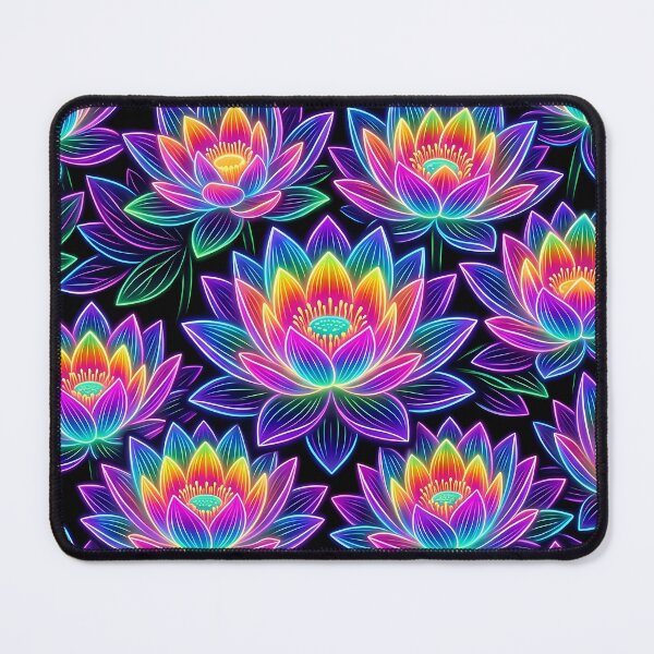 Item preview, Vibrant Neon Lotus Flower Floral Pattern designed and sold by LuisWorks.