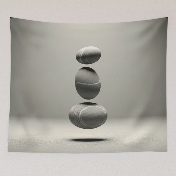 Item preview, Balanced Harmony Floating Stones Minimalist Art designed and sold by TheDenimArt.