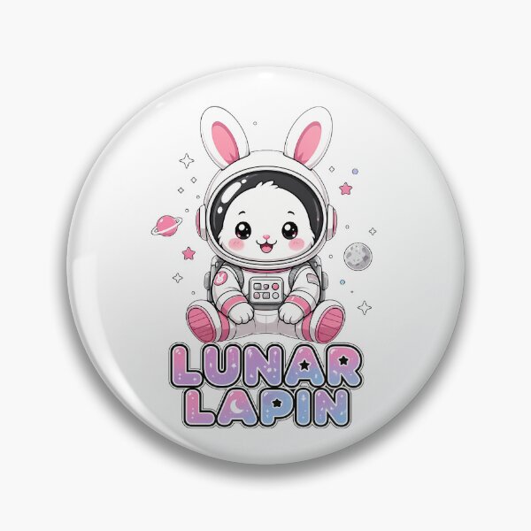Aperçu de l'œuvre Lapin de l'espace Kawaii : Mignon lapin astronaute lunaire créée et vendue par chattsuede.