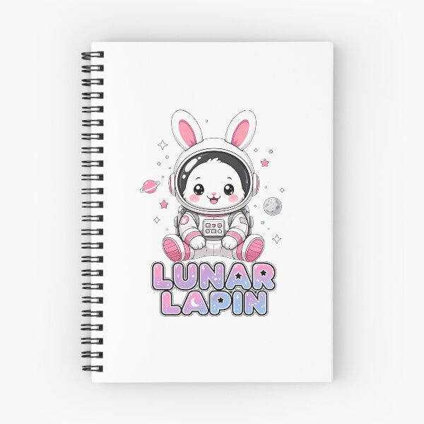 Aperçu de l'œuvre Lapin de l'espace Kawaii : Mignon lapin astronaute lunaire créée et vendue par chattsuede.
