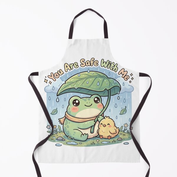Item preview, You Are Safe With Me – Frog Protecting Tiny Chick in Rain designed and sold by ArtsyExplorer.