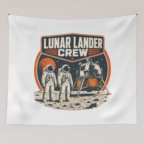 Item preview, Vintage Lunar Lander Crew - Retro Moon Mission Explorer designed and sold by chattsuede.