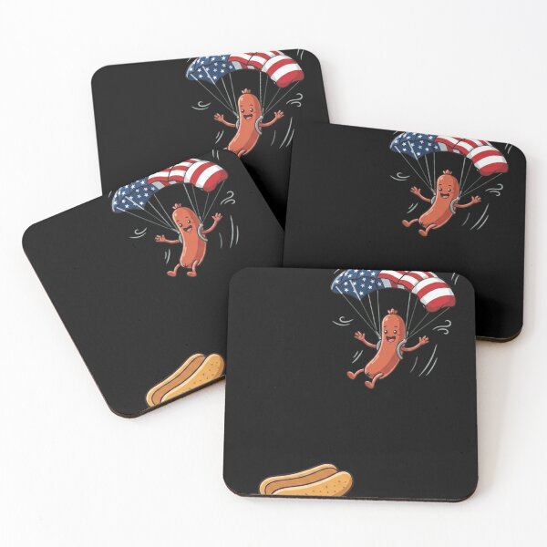 Item preview, Patriotic Hot Dog Skydiving - Funny 4th of July USA Parachute designed and sold by haitrieuic96.