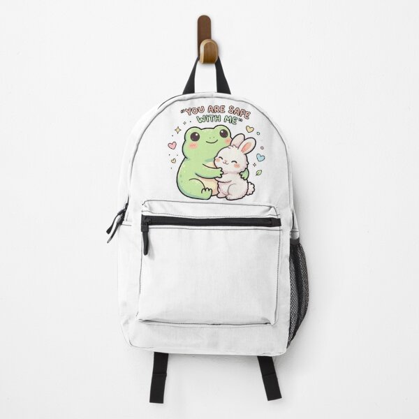 Item preview, You Are Safe With Me – Cute Frog & Bunny Comforting Cartoon Art designed and sold by ArtsyExplorer.