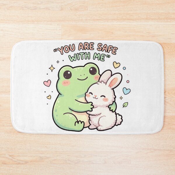 Item preview, You Are Safe With Me – Cute Frog & Bunny Comforting Cartoon Art designed and sold by ArtsyExplorer.