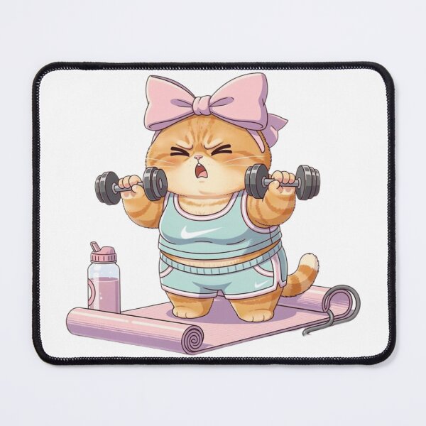Item preview, Cute Gym Cat Workout Era designed and sold by Moody Vibes Studio.