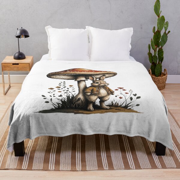 Item preview, Woodland Bunny Under Giant Mushroom designed and sold by AQUILAKREO.