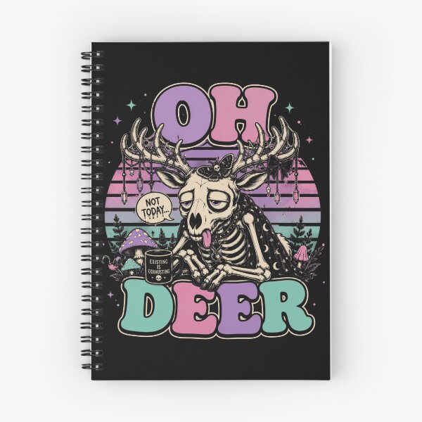 Item preview, Oh Deer Skeleton Deer Goth T-Shirt – Existing Is Exhausting Pastel Goth designed and sold by printedartgoods.