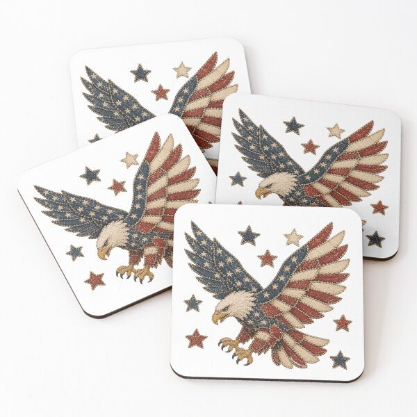 Item preview, Faux Patchwork American Eagle - 250 USA 4th Of July - Patriot Vintage Quilt Style Graphic designed and sold by Made by Tamar.