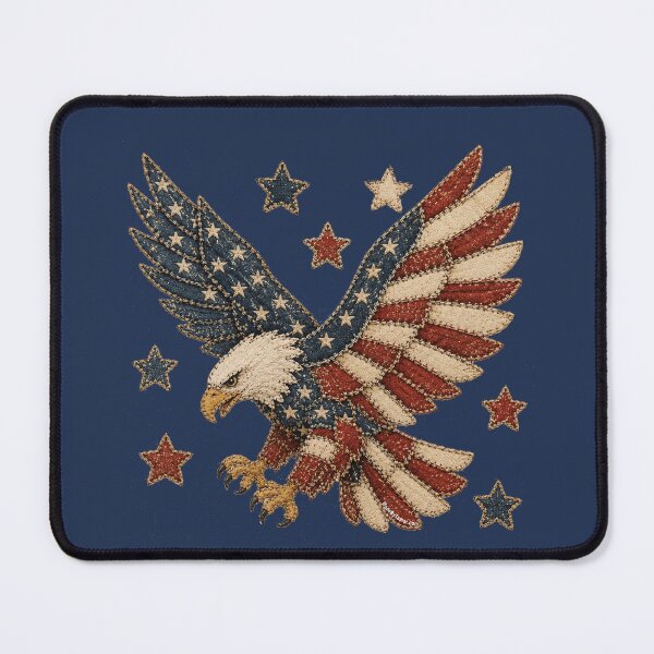 Item preview, Faux Patchwork American Eagle - 250 USA 4th Of July - Patriot Vintage Quilt Style Graphic designed and sold by Made by Tamar.