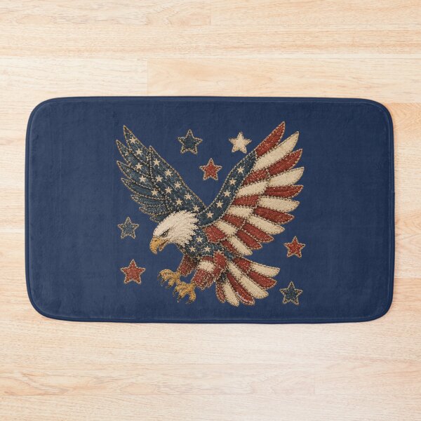 Item preview, Faux Patchwork American Eagle - 250 USA 4th Of July - Patriot Vintage Quilt Style Graphic designed and sold by Made by Tamar.