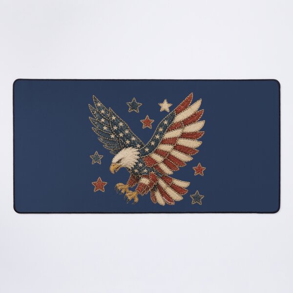 Item preview, Faux Patchwork American Eagle - 250 USA 4th Of July - Patriot Vintage Quilt Style Graphic designed and sold by Made by Tamar.