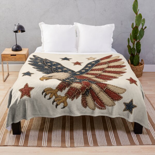 Item preview, Faux Patchwork American Eagle - 250 USA 4th Of July - Patriot Vintage Quilt Style Graphic designed and sold by Made by Tamar.