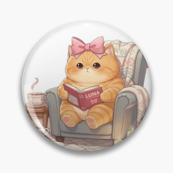 Item preview, Cozy Reading Cat | Luna Series designed and sold by Moody Vibes Studio.
