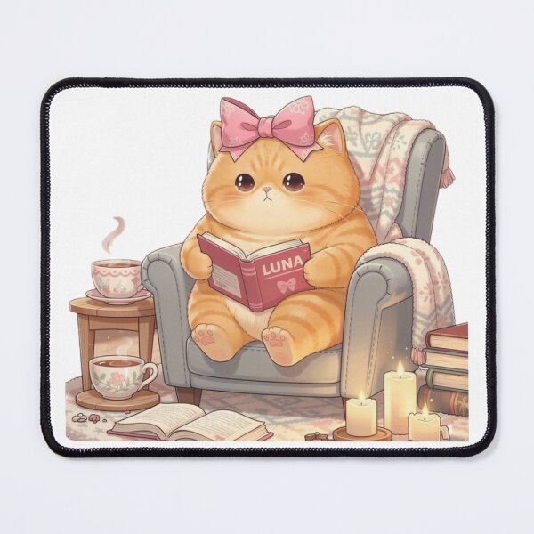 Item preview, Cozy Reading Cat | Luna Series designed and sold by Moody Vibes Studio.