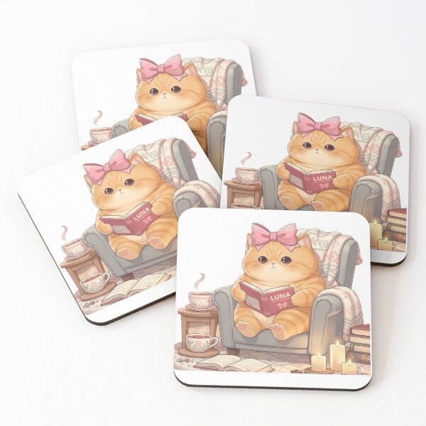 Item preview, Cozy Reading Cat | Luna Series designed and sold by Moody Vibes Studio.