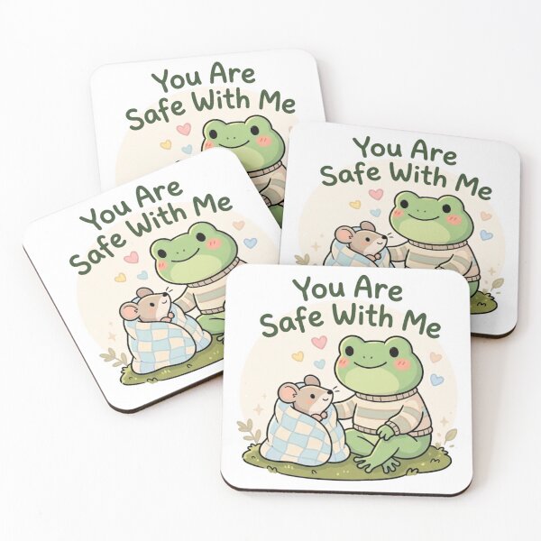Item preview, You Are Safe With Me – Cozy Frog & Mouse Wholesome Comfort Art designed and sold by ArtsyExplorer.