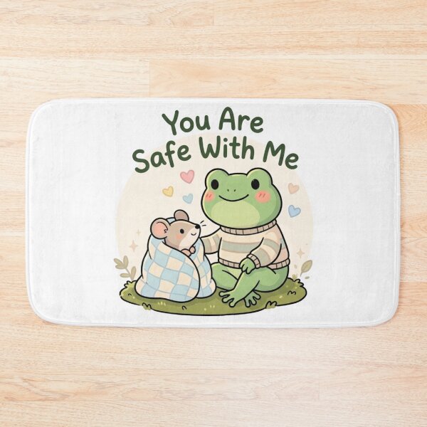 Item preview, You Are Safe With Me – Cozy Frog & Mouse Wholesome Comfort Art designed and sold by ArtsyExplorer.