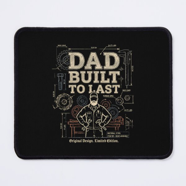 Item preview, Fathers Day | DAD Built to Last – Vintage Engineering Blueprint Father Design designed and sold by DesignDoodleArt.