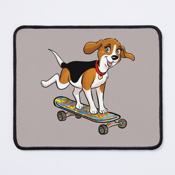 Item preview, Cute Cartoon Beagle Dog Riding Skateboard Funny Puppy Illustration Team Lou Collection Comicbook style | Funny Skater Birthday gift designed and sold by TeamLouOfficial.