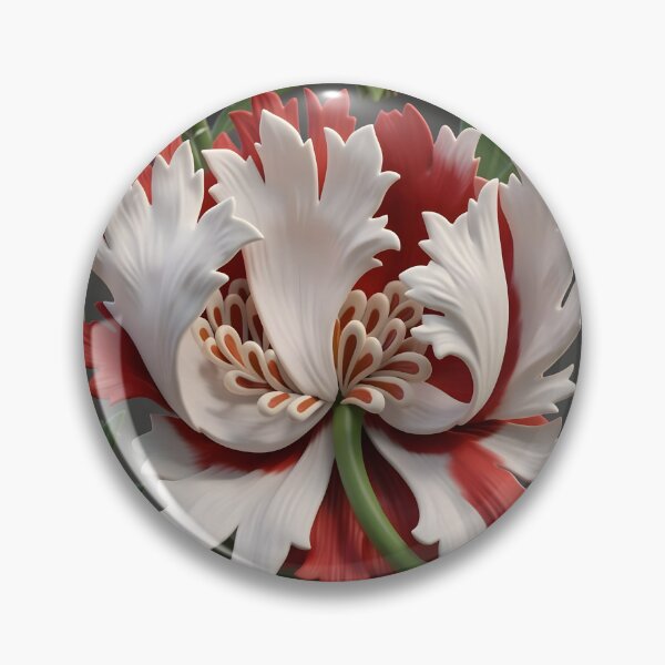 Item preview, William Morris Honeysuckle Red and White Flower designed and sold by Vicky Brago-Mitchell®.