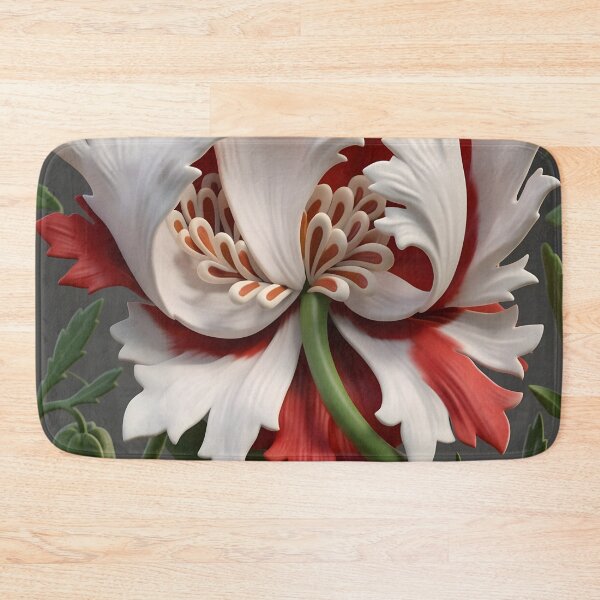 Item preview, William Morris Honeysuckle Red and White Flower designed and sold by Vicky Brago-Mitchell®.