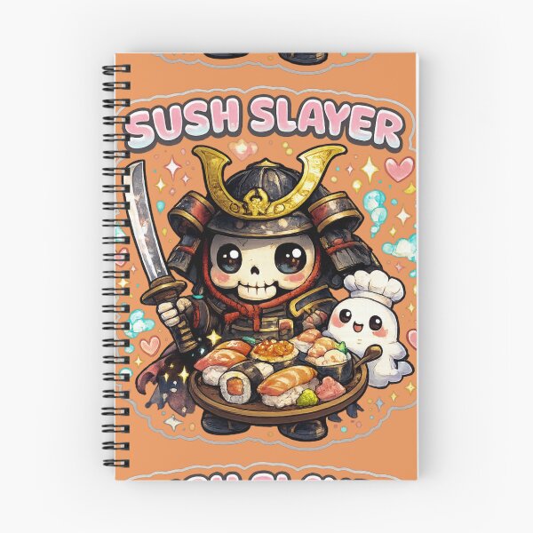Item preview, Sushi Slayer Kawaii Samurai Skeleton Sticker designed and sold by Ecocrushstudio.
