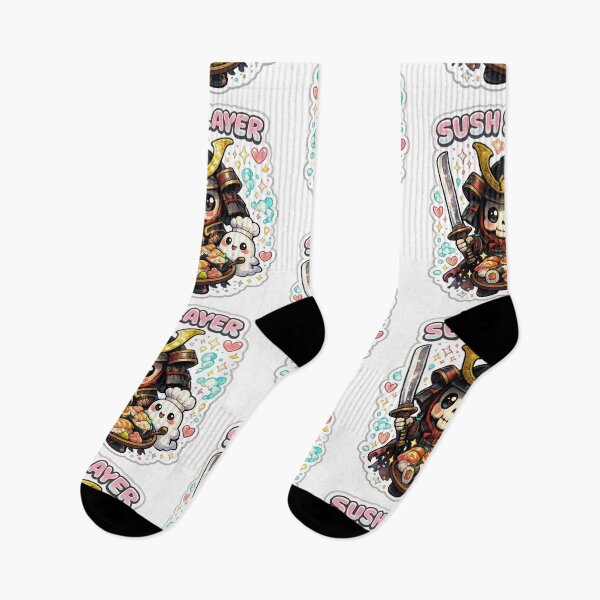 Item preview, Sushi Slayer Kawaii Samurai Skeleton Sticker designed and sold by Ecocrushstudio.
