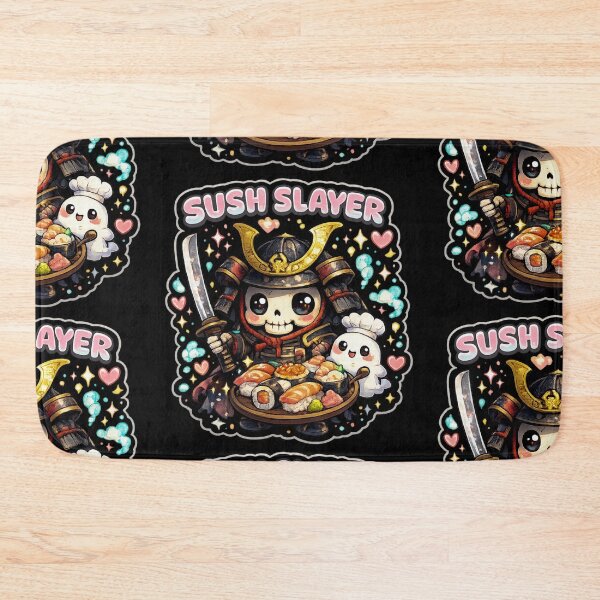 Item preview, Sushi Slayer Kawaii Samurai Skeleton Sticker designed and sold by Ecocrushstudio.