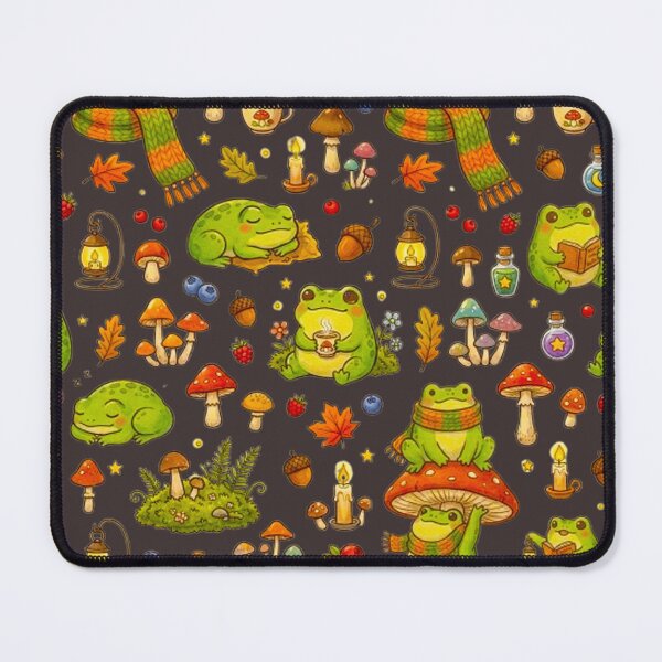 Item preview, Whimsical Frog & Magic Potion Pattern - Cozy Autumn Forest Art designed and sold by MT-Hub | Cute Aesthetic Art, Stickers & Phone Cases.
