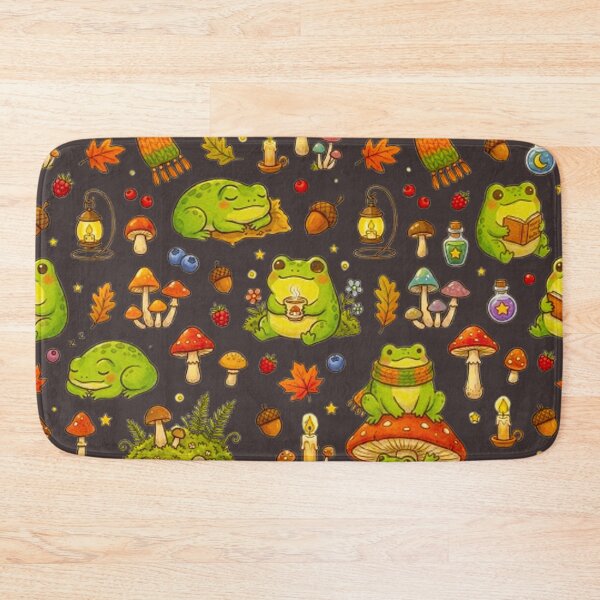 Item preview, Whimsical Frog & Magic Potion Pattern - Cozy Autumn Forest Art designed and sold by MT-Hub | Cute Aesthetic Art, Stickers & Phone Cases.