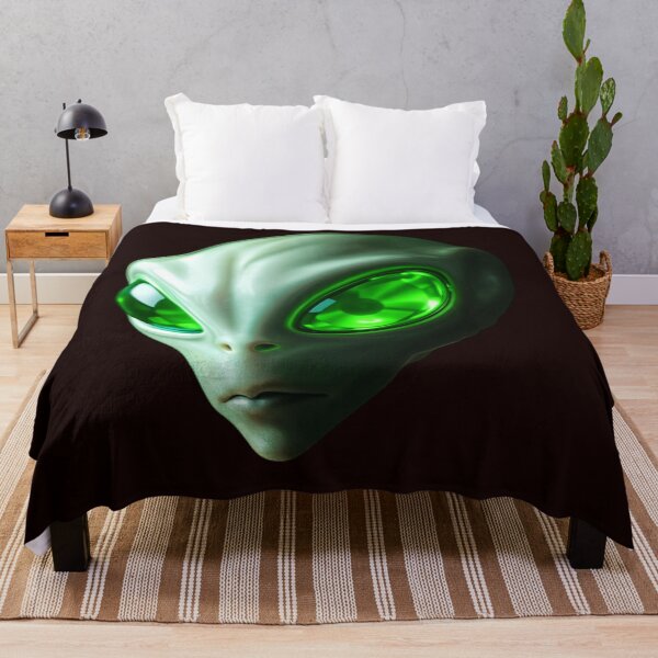 Item preview, Retro UFO Alien Glowing  Emerald Eyes Extraterrestrial designed and sold by highvibz72.