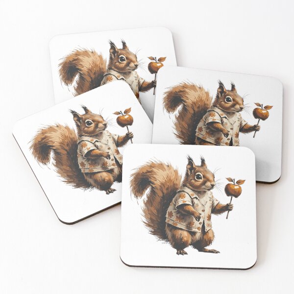 Item preview, Autumn Squirrel with Caramel Apple designed and sold by AQUILAKREO.
