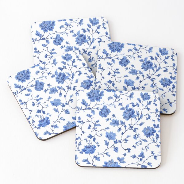 Item preview, Royal Delft Blue Floral Branches Portuguese Inspired Pattern designed and sold by GrinGalore.