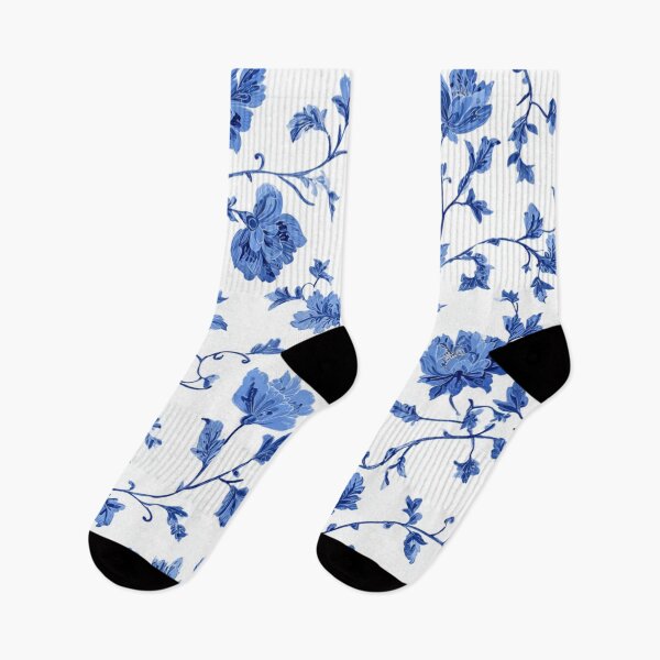 Item preview, Royal Delft Blue Floral Branches Portuguese Inspired Pattern designed and sold by GrinGalore.