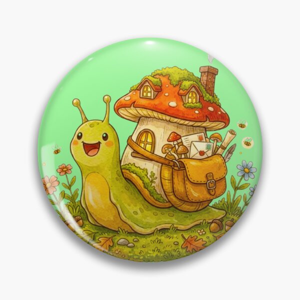Item preview, Cute Snail Mail Postman - Mushroom House Snail Sticker Art designed and sold by MT-Hub | Cute Aesthetic Art, Stickers & Phone Cases.