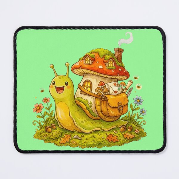 Item preview, Cute Snail Mail Postman - Mushroom House Snail Sticker Art designed and sold by MT-Hub | Art for Every Soul.