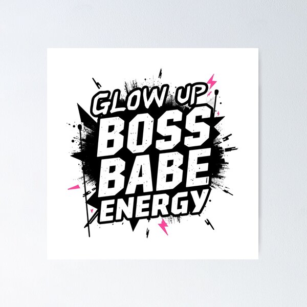 Item preview, Glow Up Boss Babe Energy. Trendy Feminist Girl Power Motivational Typography Design designed and sold by Aarvya Fashion Club ( A.F.C ).
