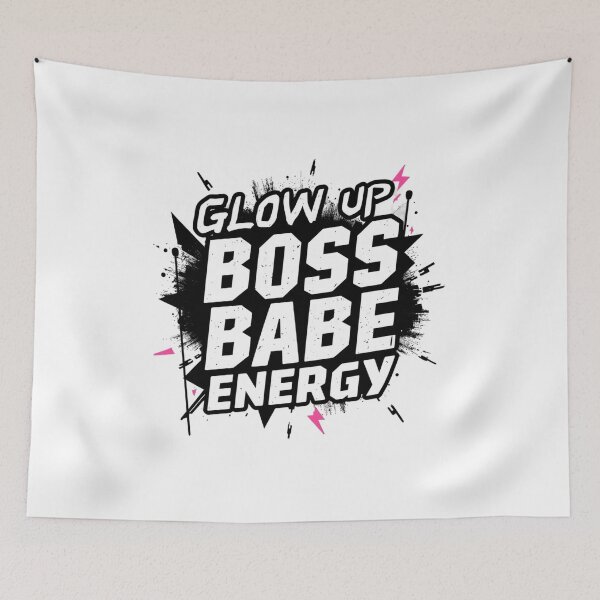 Item preview, Glow Up Boss Babe Energy. Trendy Feminist Girl Power Motivational Typography Design designed and sold by Aarvya Fashion Club ( A.F.C ).
