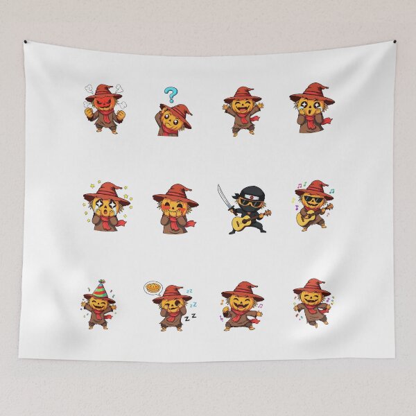 Item preview, Cute Scarecrow Emoji Sticker Pack designed and sold by RamyGallery.