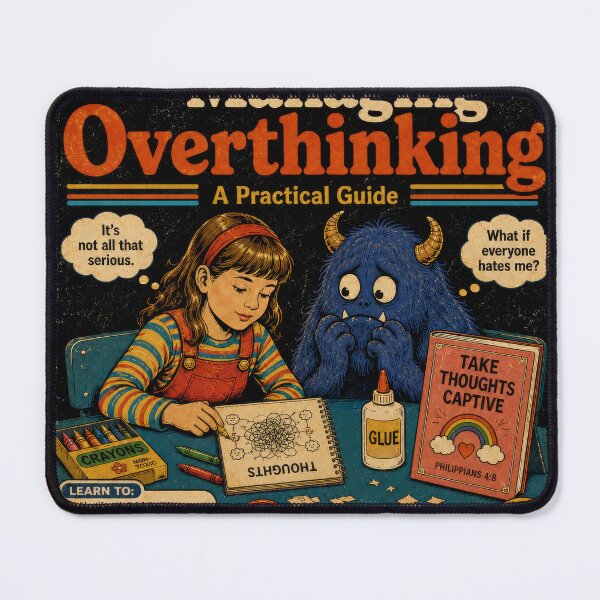 Item preview, Managing Overthinking – Retro Mental Health Activity Book Aesthetic designed and sold by 4TinyPaws.