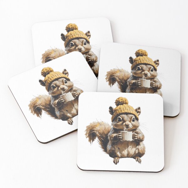 Item preview, Cozy Fall Squirrel with Knit Hat designed and sold by AQUILAKREO.