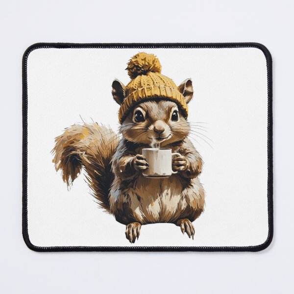 Item preview, Cozy Fall Squirrel with Knit Hat designed and sold by AQUILAKREO.