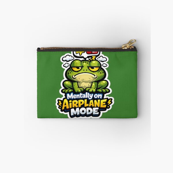 Item preview, Mentally on Airplane Mode Funny Frog Sticker | Grumpy Frog Cartoon Meme Sticker | Lazy Frog Humor Aesthetic designed and sold by WeirdSketcher.
