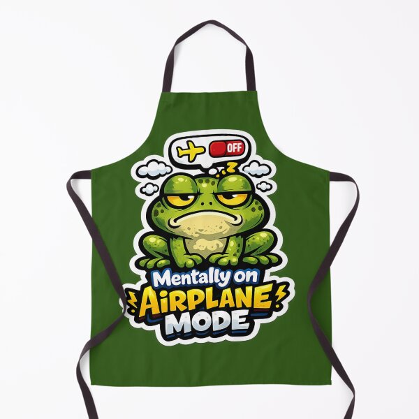 Item preview, Mentally on Airplane Mode Funny Frog Sticker | Grumpy Frog Cartoon Meme Sticker | Lazy Frog Humor Aesthetic designed and sold by WeirdSketcher.